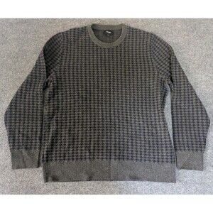 Jack Spade New York Men's Sweater Sz XXL Houndstooth Wool Blend Gray